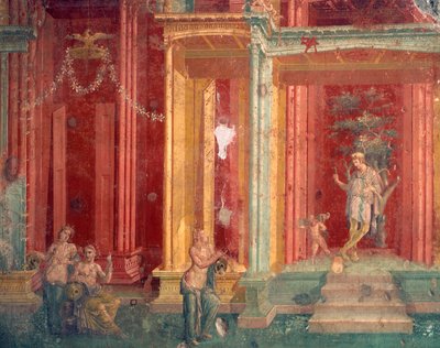 İtalya, Napoli Eyaleti, Campania Bölgesi, Pompeii, Loreio Tiburtino Evi, Fresk by Roman Roman