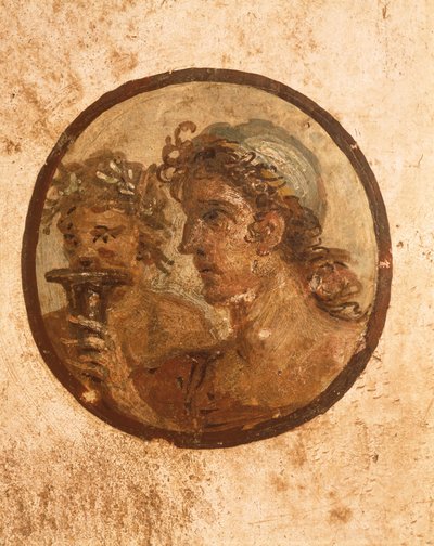 İtalya, Napoli Eyaleti, Campania Bölgesi, Pompei, Loreio Tiburtino Evi, sporcuları betimleyen fresk detayı by Roman Roman