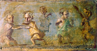 Pompei. Cücelerin Avı. Fresk. Napoli Ulusal Müzesi by Roman Roman