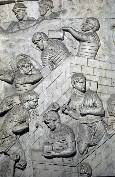 Roma Sanatı: “” Roma kampında bir kale inşası”” İmparator Trajan (53-117) döneminde Roma