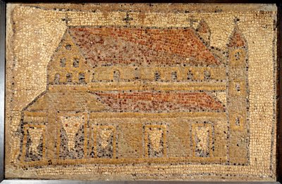 Roma Sanatı: Perspektifte temsil edilen bir bazilika mozaiği, 5. yüzyılın 2. yarısı, Yakın Doğu - Paris, Louvre Müzesi - Roma Sanatı: Fenike