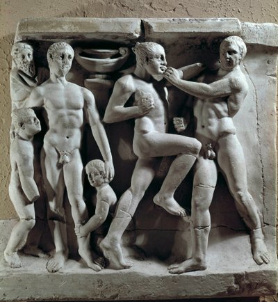 Roma sanatı: boks sahnesi. Düşük kabartma. Museo della Civilta Romana, Roma by Roman Roman