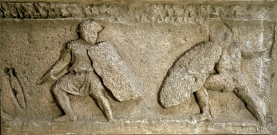 Roma sanatı: Romalılar ve Galyalılar arasındaki savaş sahnesi. Orange Arch