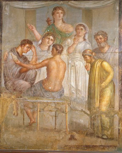 Roma uygarlığı. Admetus ve Alcestis, Ercolano Bazilikası'ndan fresk by Roman Roman