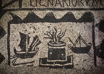 Roma tüccar deniz ve deniz feneri, antik Ostia (Ostia), Piazza delle Corporazioni. by Roman Roman