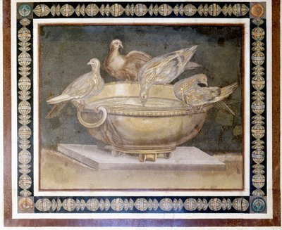 4 güvercini temsil eden Roma mozaiği. by Roman Roman