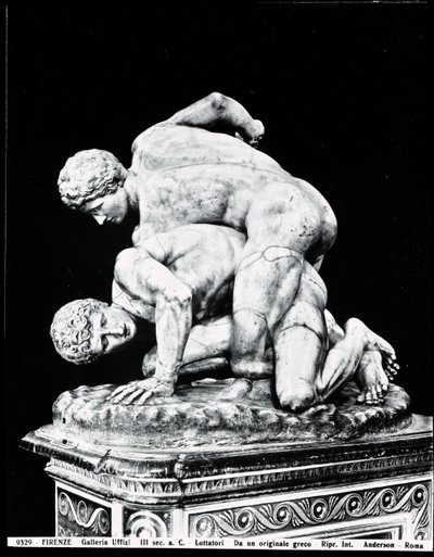 Güreşçiler, MÖ 3. yüzyıla ait bir Yunan orijinalinden sonra (mermer) (s/b fotoğraf) (ayrıca bkz. 31428) by Roman Roman