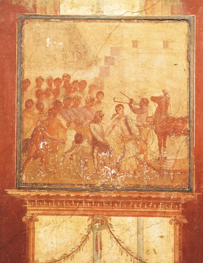 Truva Atı, Menander Evi'nden fresk, Pompeii, Campania, Roma Uygarlığı by Roman Roman