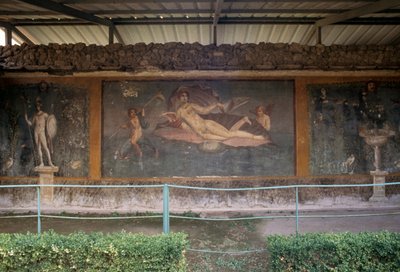Kabuklu Venüs, Pompeii'deki Shell'deki Venüs Evi'ndeki peristyliumdan fresk (UNESCO Dünya Mirası Listesi) by Roman Roman