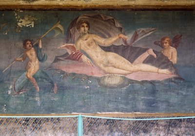 Kabuklu Venüs, Pompeii'deki Kabuktaki Venüs Evi'ndeki peristyliumdan fresk (UNESCO Dünya Mirası Listesi) by Roman Roman
