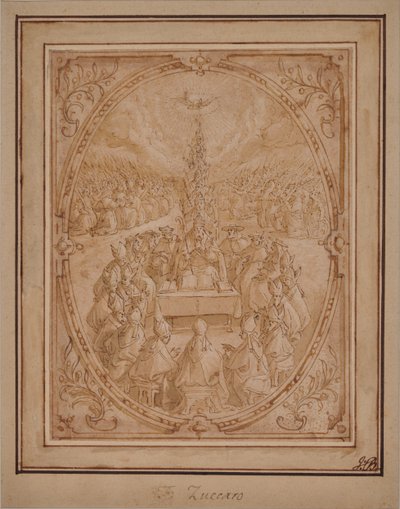 Kilisenin İlahi Otoritesinin Bir Alegorisi by Roman School
