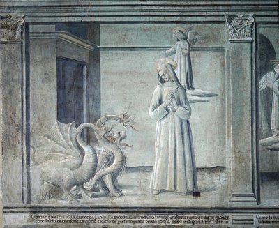 Roma okulundan canavarlar şeklinde iblisler tarafından takip edilen Saint Francoise Romaine