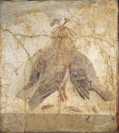 Bir çividen sarkan kuşlarla natürmort by Roman master