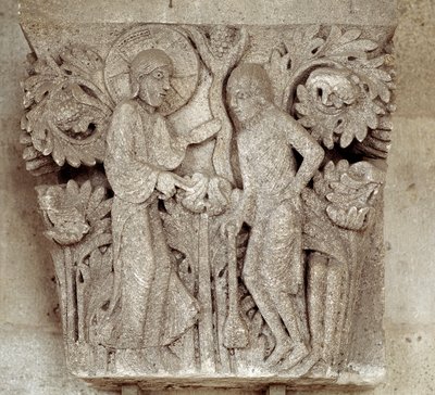 Tanrı ve Kabil (oyulmuş sermaye) by Romanesque
