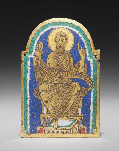 Plaket: Bir Ahit Mabedinden Oturan Peygamber: Achapias by Romanesque