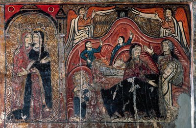 Ebe Celomi ve Salome ile Ziyaret ve Doğuş, detay by Romanesque