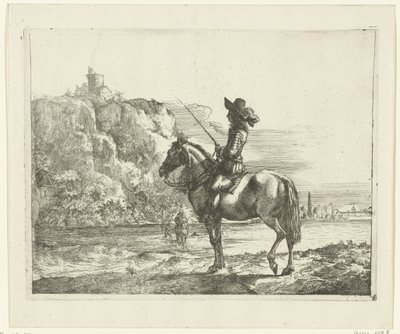 Nehir kenarında binici. by Romeyn de Hooghe (attributed to)