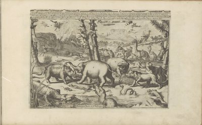 Aziatische ve Afrikaanca dieren Aziatische en Afrikaanse dieren / Asya ve Afrika Hayvanları (nesne üzerindeki başlık) Doğu ve Batı Hint Adaları ve Diğer Yerler (dizi başlığı) by Romeyn de Hooghe