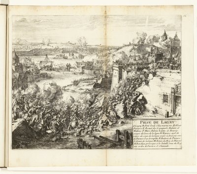 Inname van Lagny, 1589-1590 Lagny'nin Ele Geçirilmesi (nesne üzerindeki başlık) Flanders Savaşları (dizi başlığı) by Romeyn de Hooghe