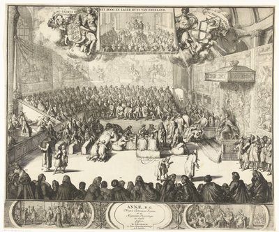 Zitting van het Lagerhuis, koningin Anna op de troon ile tanıştı, 1702 Hannah, D.G. Büyük Britanya Kraliçesi, İngiltere