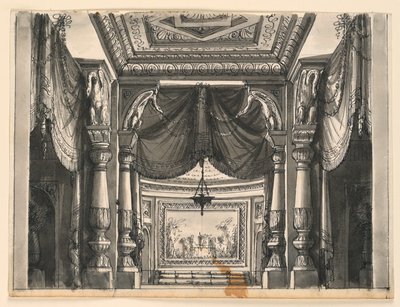 Sahne Tasarımı, Oriental Palace İç Mekanı by Romolo Achille Liverani