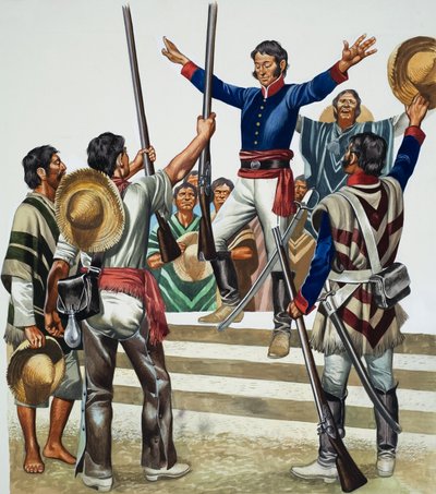 Agustin de Iturbide (1783-1824) (kağıt üzerine guaj) by Ron Embleton
