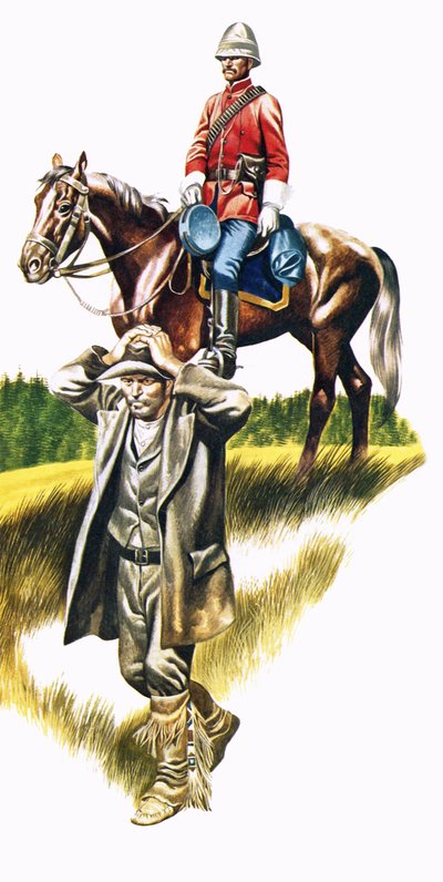 Kanadalı atlı polis, bir mahkumla birlikte by Ron Embleton