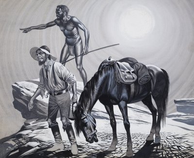 Edward Eyre (1815-1901) (kağıt üzerine guaj) by Ron Embleton