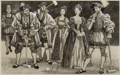 Francis I (1494-1547) Kroket Oynarken (kağıt üzerine guaj) by Ron Embleton
