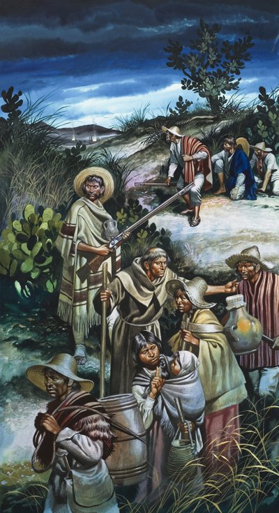 Jose Maria Morelos (1765-1815) (kağıt üzerine guaj) by Ron Embleton