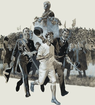 Spiridon Louis (kağıt üzerine guaj) by Ron Embleton