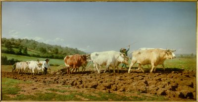 Nivernais çiftçilik yapıyor, batan Tablo Marie Rosalie Bonheur dit Rosa Bonheur (1822-1899) 1849 Güneş. 1.3x2.6m Paris, Musee d