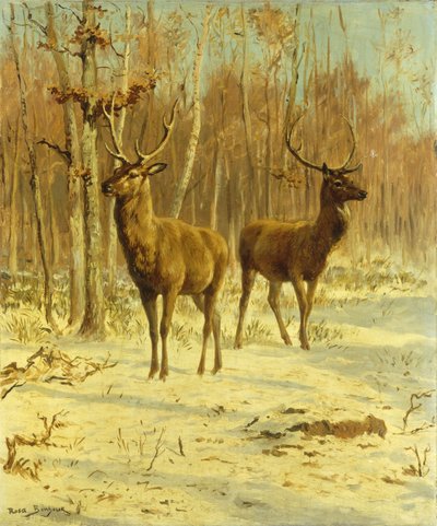 Kışın Bir Açıklıkta İki Geyik by Rosa Bonheur
