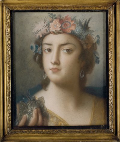Dört Kıtanın Alegorileri: Asya (kağıt üzerinde pastel) by Rosalba Giovanna (follower of) Carriera