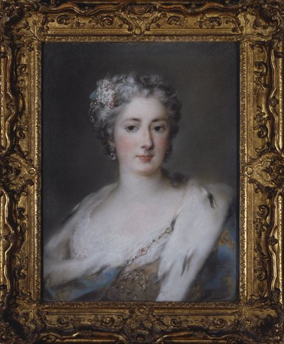 Ermin süslemeli bir cübbe giymiş bir bayanın portresi by Rosalba Giovanna Carriera