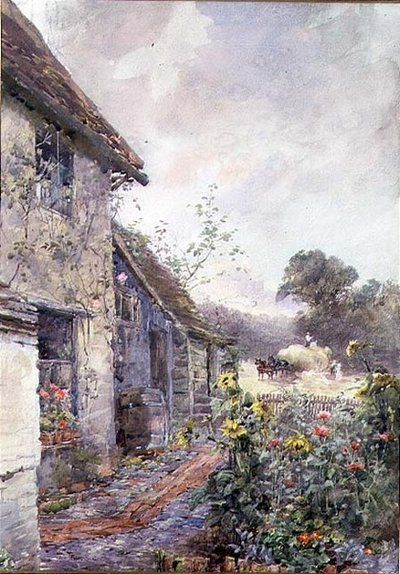Haycart Yaklaşımları (suluboya) by Rose Maynard Barton
