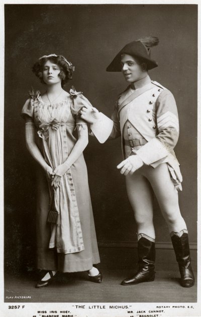 Iris Hoey ve Jack Cannot, İngiliz aktörler, c1908. by Rotary Photo