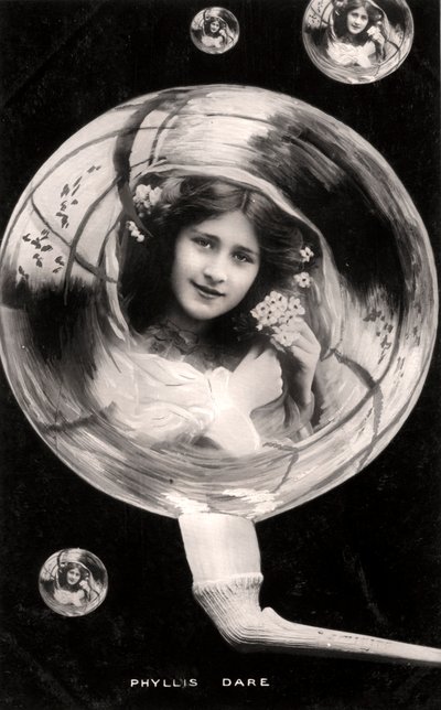 Phyllis Dare 1890-1975, İngiliz aktris, 1907. by Rotary Photo