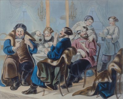 Çay ve Şeker. Bir meyhanede çay içmek, 19. yüzyılın ilk çeyreği by Rudolf Kasimirovich Zhukovsky