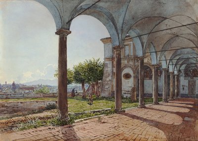 Santa Onofrio manastırından Roma manzarası by Rudolf von Alt