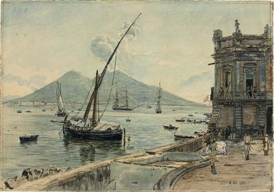 Vezüv Dağı ile Napoli by Rudolf von Alt