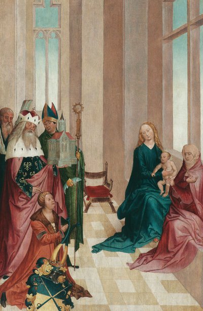 Adak tableti St. Anna Selbdritt ve Azizler Leopold, Ulrich ve Andreas by Rueland Frueauf d. J.