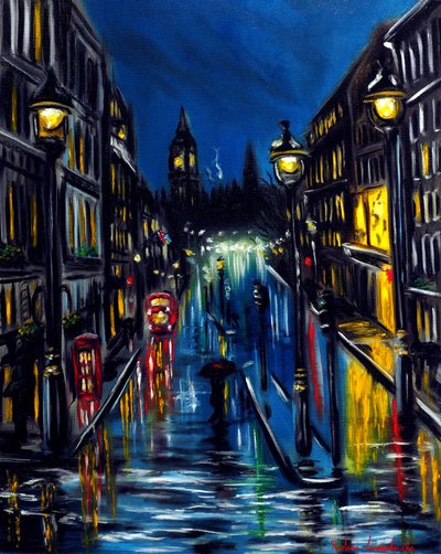 Londra Akşamı, 2025 (tuval üzerine yağlıboya) by Ruslana Levandovska