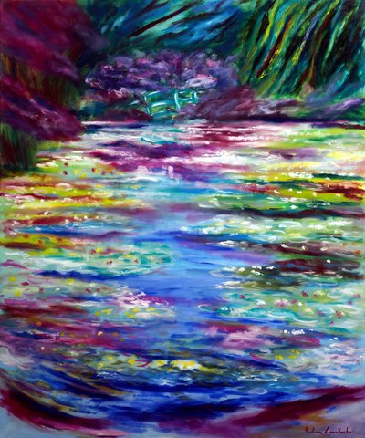 Monet Rezidansındaki Japon Bahçesi, 2025 (tuval üzerine yağlıboya) by Ruslana Levandovska