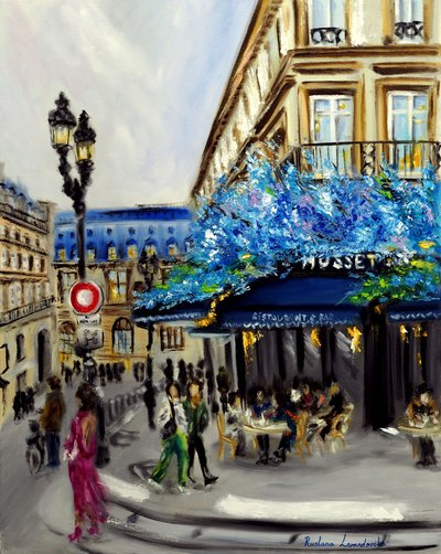 Le Musset Paris, 2022 (tuval üzerine yağlıboya) by Ruslana Levandovska