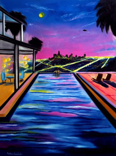 Los Angeles Işıkları, 2025 (tuval üzerine yağlıboya) by Ruslana Levandovska
