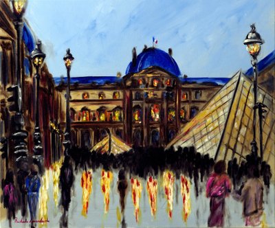 Paris Louvre Müzesi, 2025 (tuval üzerine yağlıboya) by Ruslana Levandovska