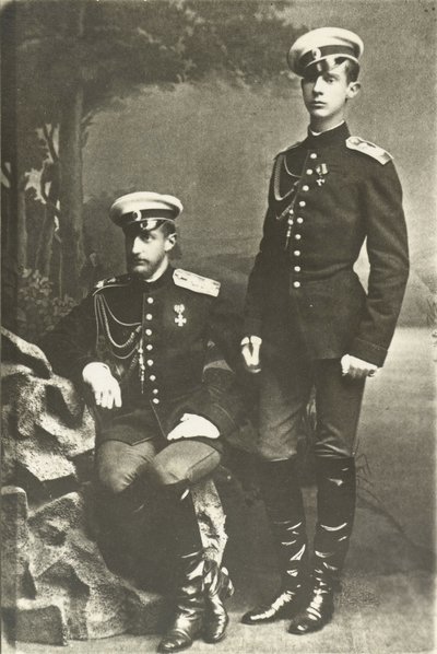 Les grands ducs Constantin Constantinovitch (1858-1915) ve Dimitri Constantinovitch (1860-1919) - Grand Duke Constantin Constantinovich ve Rusya Grand Duke Dimitri Constantinovich, Anonim . Gümüş Jelatin Fotoğrafçılığı, c. 1890. Rus Devlet Filmi ve by Russian Photographer