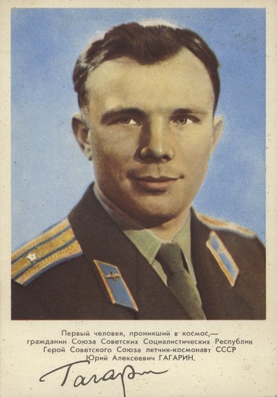 Yuri Gagarin, Sovyet pilotu ve kozmonot, uzaya çıkan ilk insan by Russian Photographer