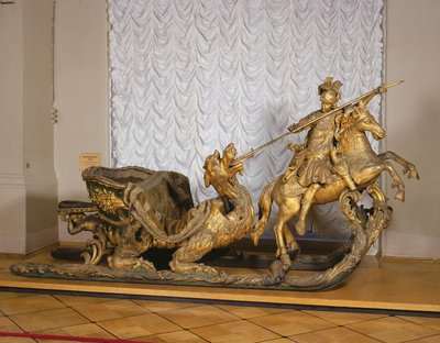 St George figürlü Karnaval Kızağı (ahşap ve altın varak) by Russian School